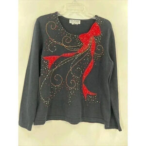 VTGJACK.B.QUICK Holiday Women's Embellished Multi Color Sequin Sweater LARGE